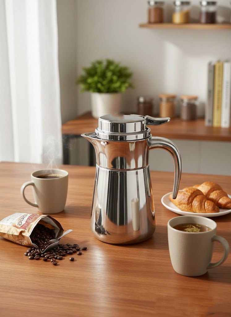 Trust Stainless Steel Tea/Coffee Flask Silver 0.7 Liter 18/8 Premium Steel - Image 2